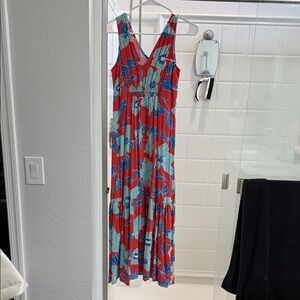 Floral Red Maxi Dress size small